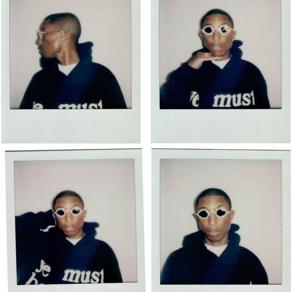 Four Polaroid photos of Pharrell Williams